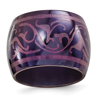 Edward Mirell Black Titanium Anodized Pink Domed 16mm Band EMR247 by Edward Mirell, MPN: EMR247, 88…