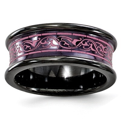 Edward Mirell Black Titanium Concave Anodized Pink 8mm Band EMR244 by Edward Mirell, MPN: EMR244, 1…