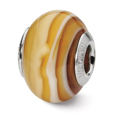 Carmel White Murano Bead - Sterling Silver QRS1755, MPN: QRS1755, 883957309590