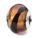 Copper Black Murano Bead - Sterling Silver QRS1762, MPN: QRS1762, 883957309668