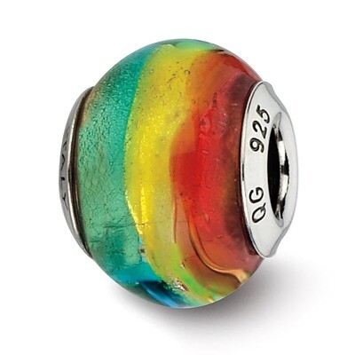 Red Green Yellow Murano Bead - Sterling Silver QRS2101, MPN: QRS2101, 883957511924