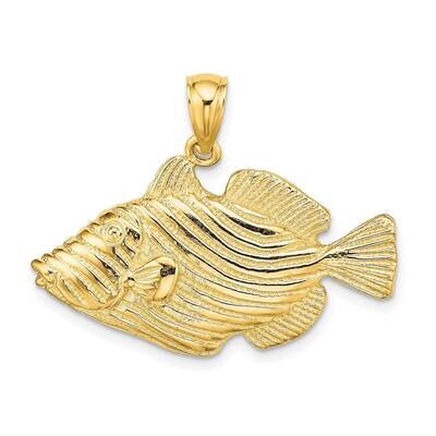 Fish with Stipes Charm 14k Gold Polished &amp; Engraved K7680, MPN: K7680, 637218012435