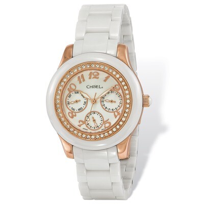 Chisel Rose IP-plated White Dial Watch Ladies TPW116, MPN: TPW116, 886774553269