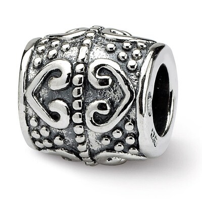 Heart Bead - Sterling Silver QRS195, MPN: QRS195, 883957720364