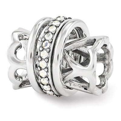 Swarovski Heart Spinner Bead - Sterling Silver QRS3356, MPN: QRS3356, 886774963518
