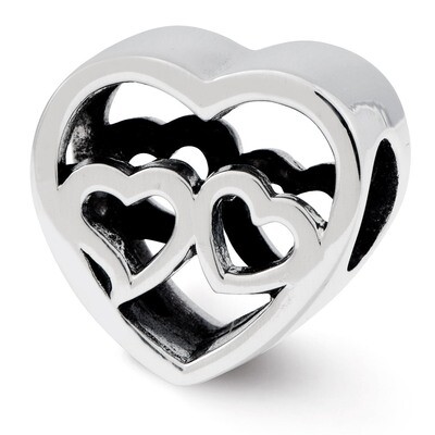Two Hearts Bead - Sterling Silver QRS2452, MPN: QRS2452, 886774991399