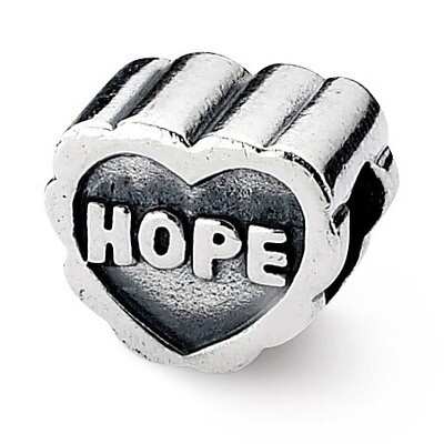 Hope Heart Bead - Sterling Silver QRS1934, MPN: QRS1934, 883957311302