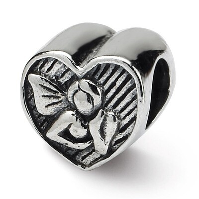 Angel Heart Bead - Sterling Silver QRS200, MPN: QRS200, 883957720418