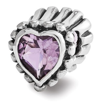 AmethySaint Heart Bead - Sterling Silver QRS3523, MPN: QRS3523, 886774963440