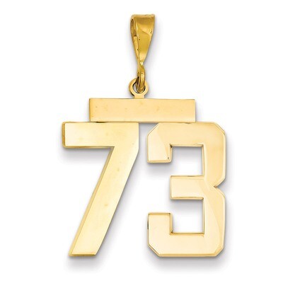 Number 73 Charm 14k Gold Large Polished LP73, MPN: LP73, 883957067810