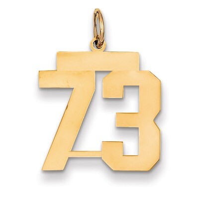 Number 73 Charm 14k Gold Medium Polished LM73, MPN: LM73, 883957135892