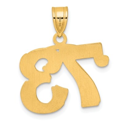 Number 73 Pendant 14k Gold Polished Etched AEN73, MPN: AEN73, 196904080597