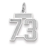 Number 73 Charm Small Satin 14k white Gold WSS73, MPN: WSS73, 883957072456