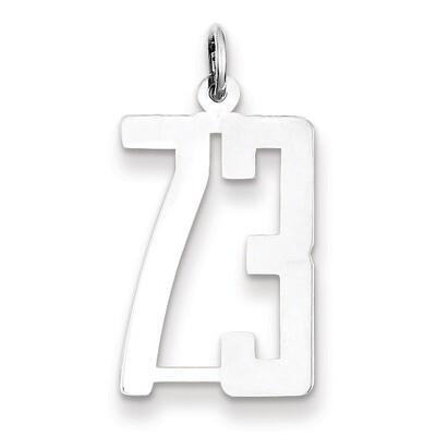 Charm Number 73 Elongated Pol Sterling Silver Small QES73, MPN: QES73, 191101190551