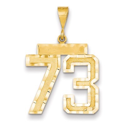 Number 73 Charm 14k Gold Large Diamond-cut LN73, MPN: LN73, 883957122649