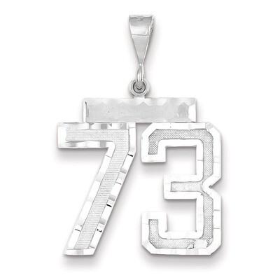Number 73 Charm 14k white Gold Large Diamond -cut WLN73, MPN: WLN73, 883957124490