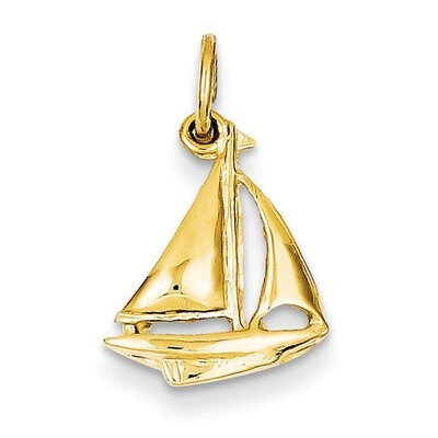 Sailboat Charm 14k Gold A1206, MPN: A1206, 883957853284