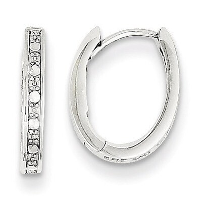 Diamond-cut Hinged Hoop Earrings 14k White Gold TL562, MPN: TL562, 869944821641