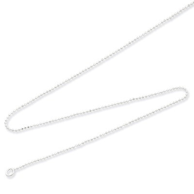 18 Inch Beaded Necklace Sterling Silver Polished QG3120-18, MPN: QG3120-18, 191101276170