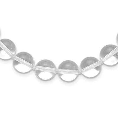 12-12.5mm Smooth Beaded Clear Crystal Necklace Sterling Silver QH4659-18, MPN: QH4659-18, 815479017…