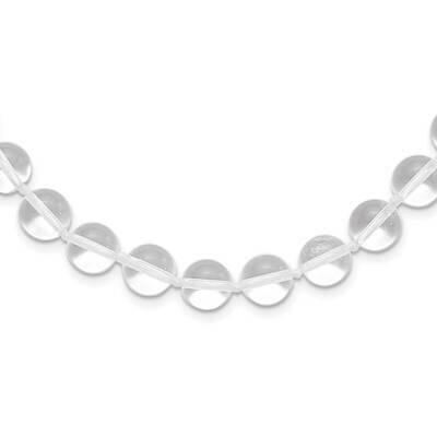 10-10.5mm Smooth Beaded Clear Crystal Necklace Sterling Silver QH4661-18, MPN: QH4661-18, 815479017…