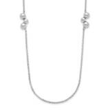 Polished Beaded Necklace Sterling Silver Rhodium-Plated QG5387-32, MPN: QG5387-32, 883957976679