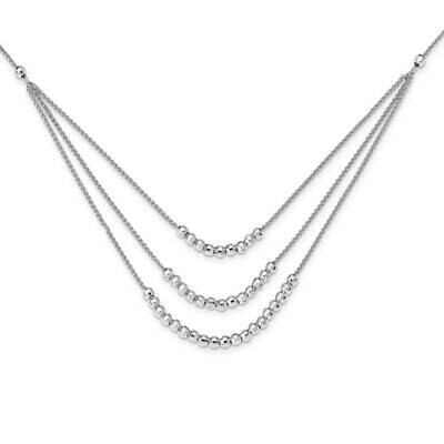 Beaded Multi Layer Necklace Sterling Silver QG5574-15, MPN: QG5574-15, 886774047966