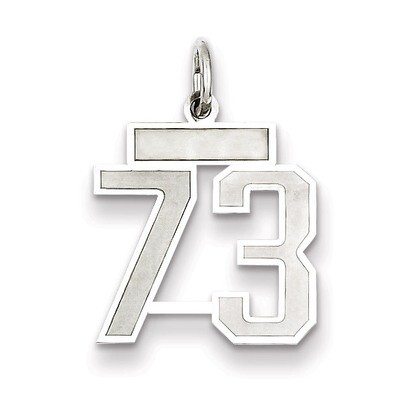 Charm Number 73 Satin Sterling Silver Small QPS73, MPN: QPS73, 191101283017