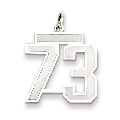 Pendant Number 73 Satin Sterling Silver Medium QPM73, MPN: QPM73, 883957127491