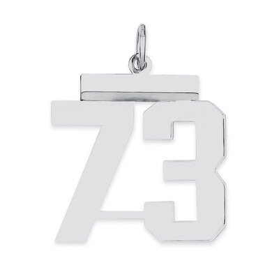 Pendant Number 73 Polished Sterling Silver Medium QMS73, MPN: QMS73, 191101278457