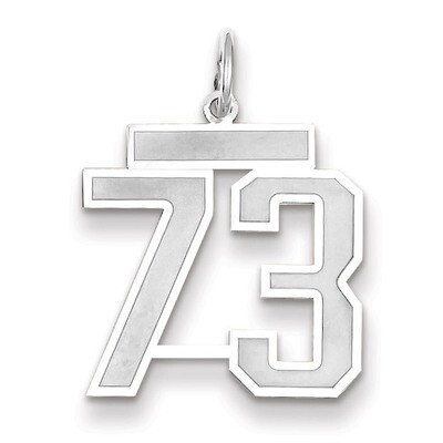 Number 73 Charm Medium Satin 14k white Gold WSM73, MPN: WSM73, 883957079356