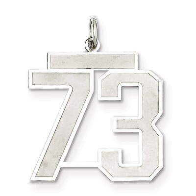 Pendant Number 73 Satin Sterling Silver Large QPP73, MPN: QPP73, 191101282126