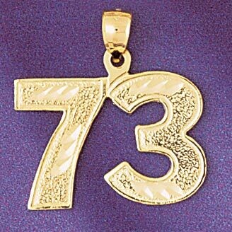 Dazzlers Jewelry Number 73 Pendant Necklace Charm Bracelet in Yellow, White or Rose Gold 950973, MP…