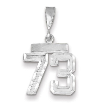 Number 73 Charm Small Diamond -cut 14k white Gold WSN73, MPN: WSN73, 883957114583