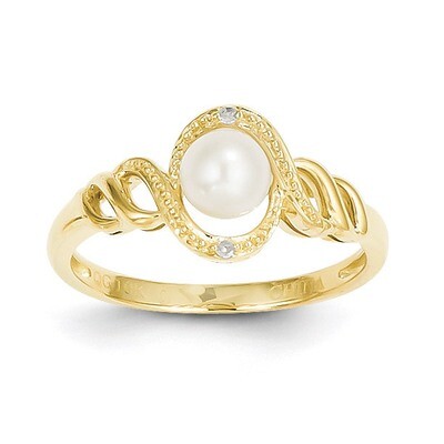 Cultured Pearl Diamond Ring 10k Gold 10XB303, MPN: 10XB303, 886774729374