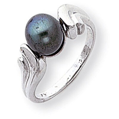 7mm Black Cultured Pearl ring 14k White Gold Y2003BP, MPN: Y2003BP, 886774134963