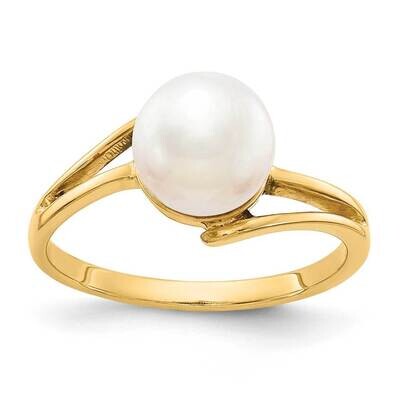 7.5mm Freshwater Cultured Pearl Ring 14k Gold Y4313PL_AA, MPN: Y4313PL_AA, 883957084619