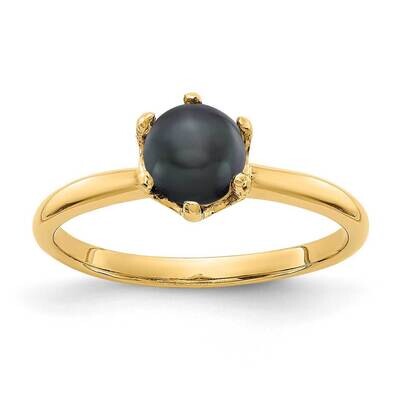 5.5mm Black Freshwater Cultured Pearl Ring 14k Gold Y4352BP, MPN: Y4352BP, 883957087818