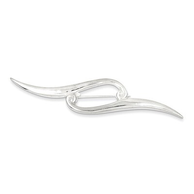 Double Scroll Pin Sterling Silver QP405, MPN: QP405, 883957569789