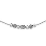 Textured Beaded Chain Necklace 18 Inch Sterling Silver Rhodium-plated Polished QG3768-18, MPN: QG37…