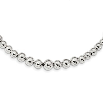 Graduated Beads Adjustable Necklace 28 Inch Sterling Silver QG4548-28, MPN: QG4548-28, 886774117522