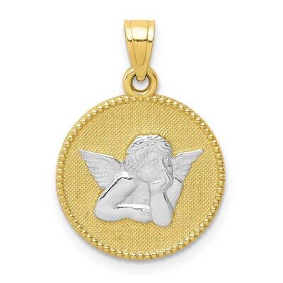 Polished &amp; Textured Angel Pendant 10k Gold with Rhodium 10C1366, MPN: 10C1366, 883957740294