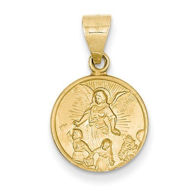 18k Gold Guardian Angel Medal Pendant 18XR23, MPN: 18XR23, 883957487540