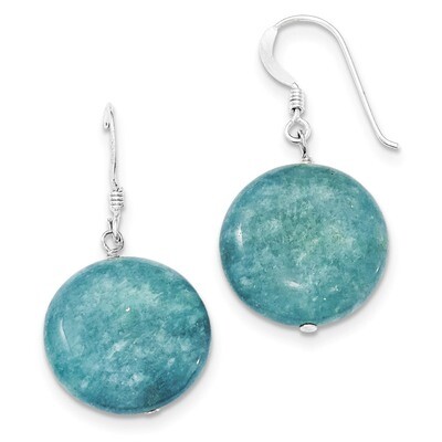 Blue Agate Earrings Sterling Silver QE5853, MPN: QE5853, 886774023496