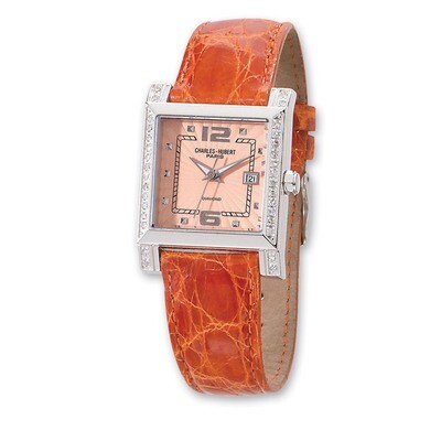 Charles Hubert 0.42ct. Dia. Leather Peach 29x28mm Dial Watch Ladies XWA1743, MPN: XWA1743, 81123301…