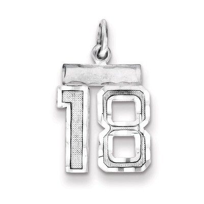 Number 18 Charm Sterling Silver QSN18, MPN: QSN18, 883957120447
