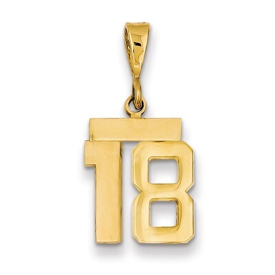 Number 18 Charm 14k Gold Small Polished SP18, MPN: SP18, 883957140797