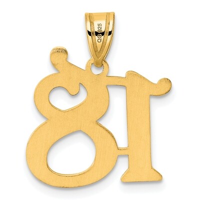 Number 18 Pendant 14k Gold Polished APN18, MPN: APN18, 196904080351