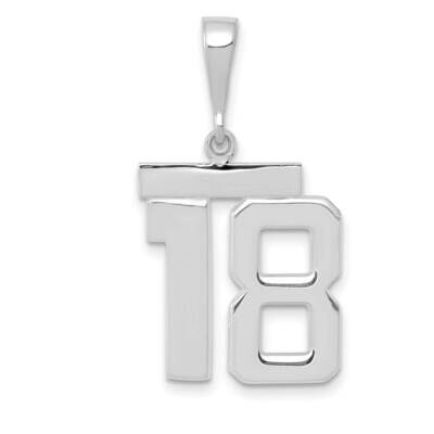 Number 18 Charm 14k White Gold Polished Medium WMP18, MPN: WMP18, 196904076118