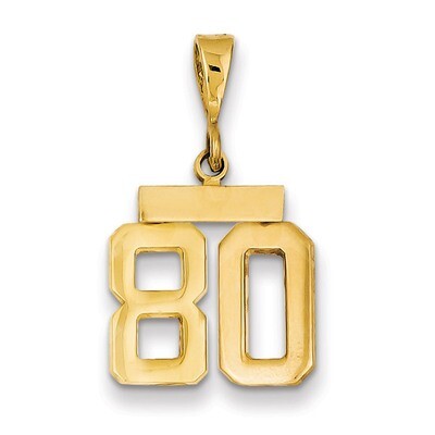 Number 80 Charm 14k Gold Small Polished SP80, MPN: SP80, 883957144801